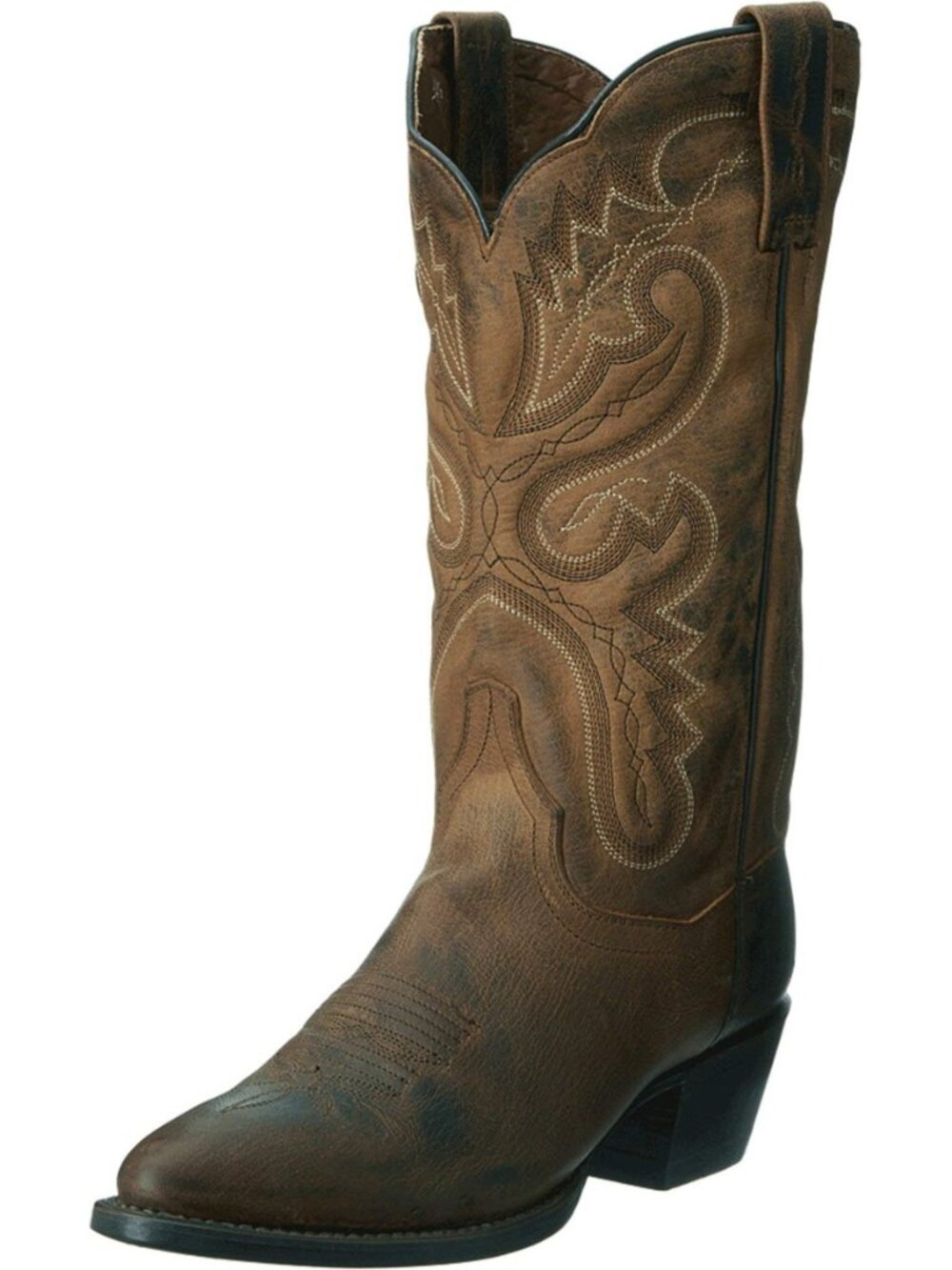 Womens Marla Pull On Round Toe Casual Boots Mid Calf Low Heel 1-2" - Brown